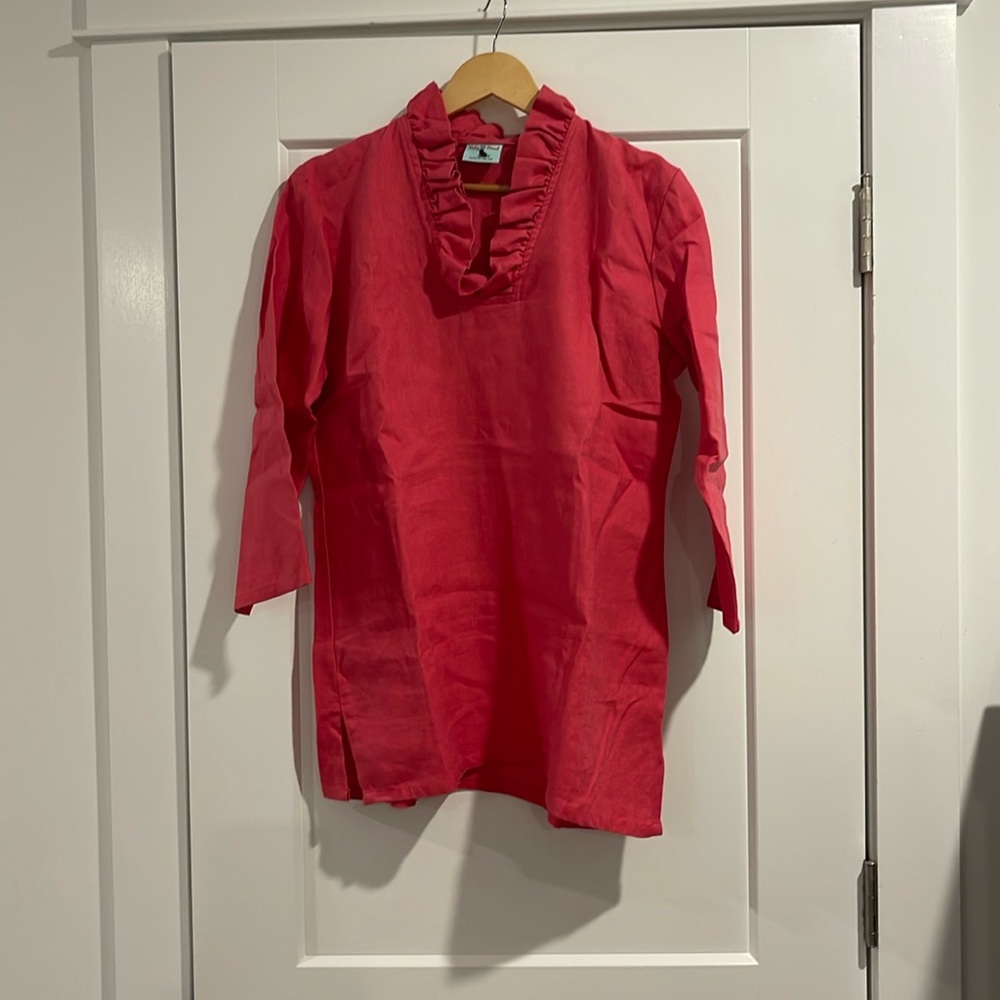 EUC Pink Haley and the Hound Linen Tunic size M